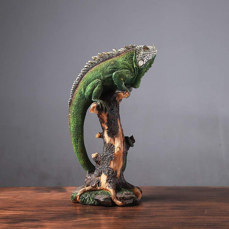 SHTWX 14 Inch Lizard Statue Resin Sculpture Decor Figurines for Home Decor Accents, Living Room Bedroom Office Decoration - Animal Sculptures Collection for Lizard Lovers - Image 4